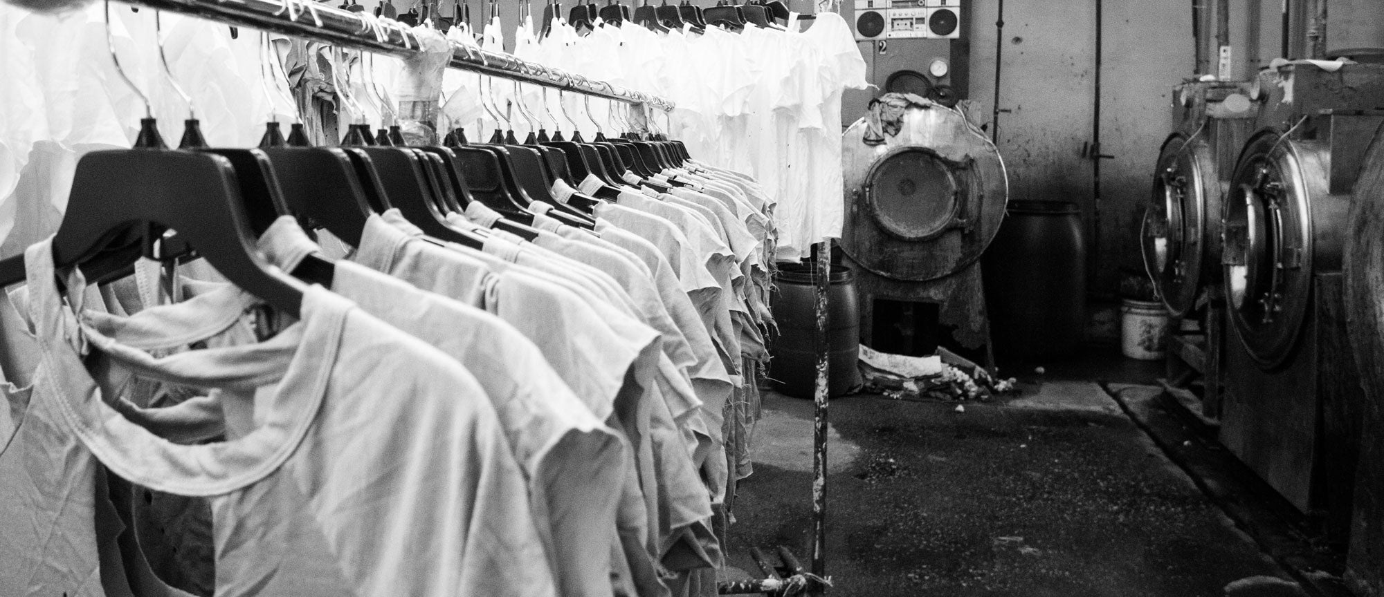 Deconstruct T-shirts at our Dye House in Los Angeles
