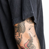 White male model with edgy style wearing a heavyweight cotton Classic Fit Crew Neck T-shirt